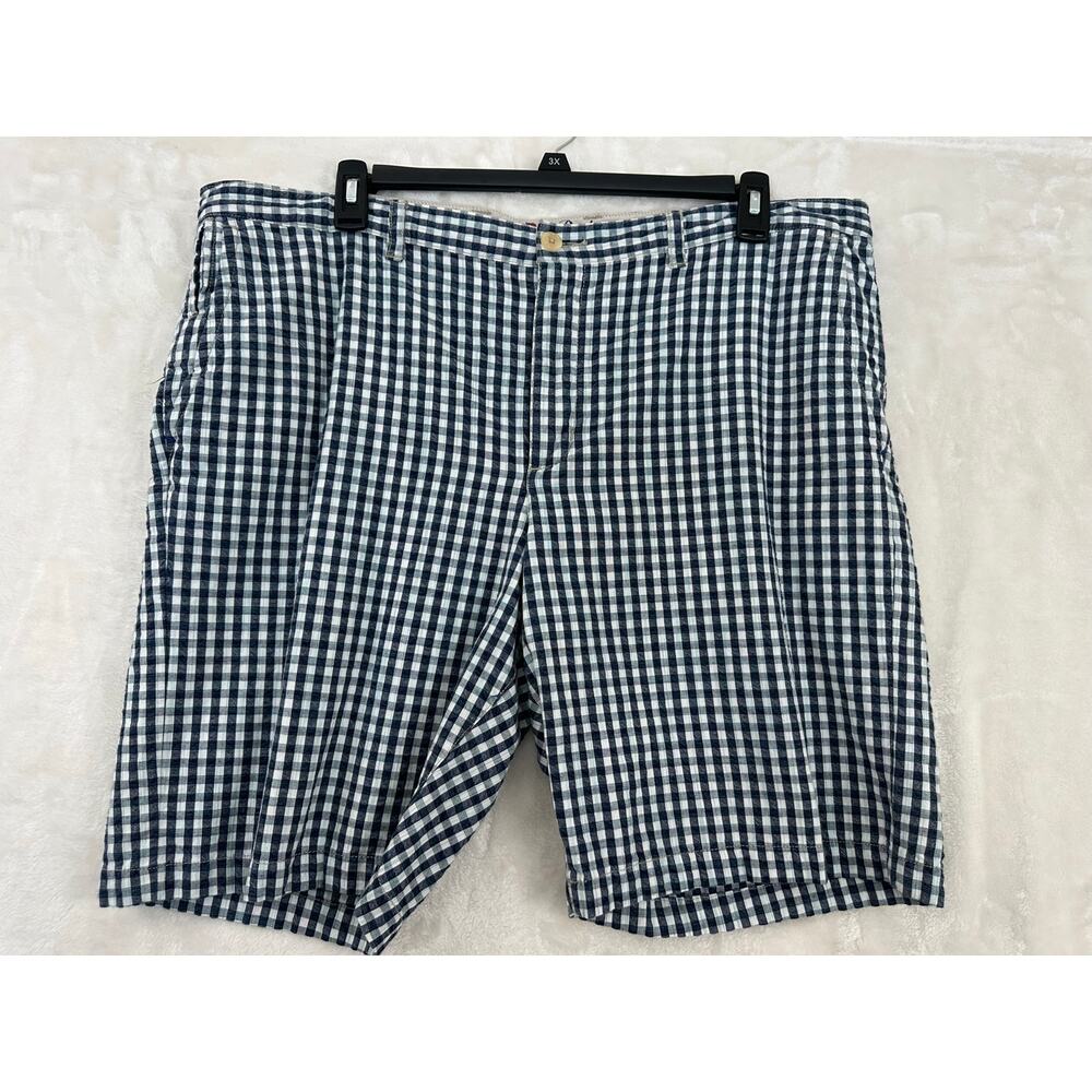 Tommy Bahama Navy Gingham Shorts Men's 42 Beach Nautical Coastal Preppy